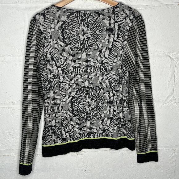 Eva & Claudi Women's Danish Design Wool Alpaca V-Neck Black Gray Cardigan Small - Picture 2 of 8